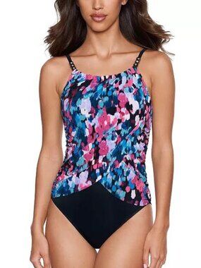 Magicsuit Lisa Printed Draped One Piece Swimsuit
